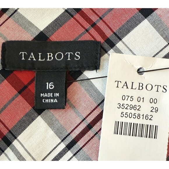 Talbots Women's Bottons Front Long Sleeves Shirt Classic Plaid Size 16 Multi - Picture 5 of 7